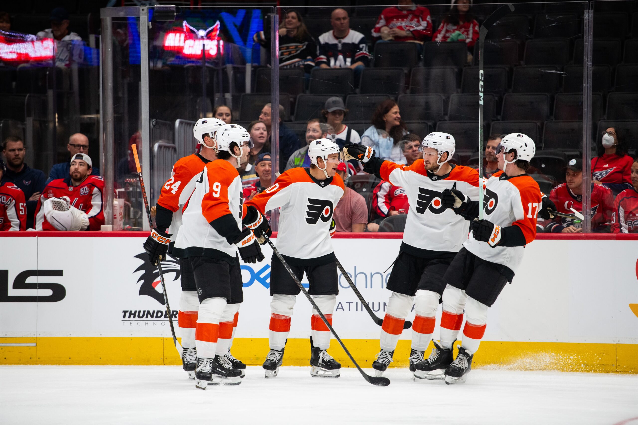 Flyers' Jamie Drysdale, Bobby Brink, Joel Farabee, and Jett Luchanko (Philadelphia Flyers/X)